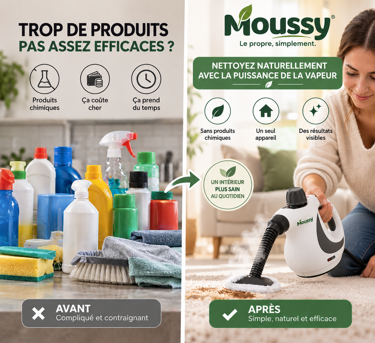 Moussy™ — Nettoyeur Vapeur Multifonction